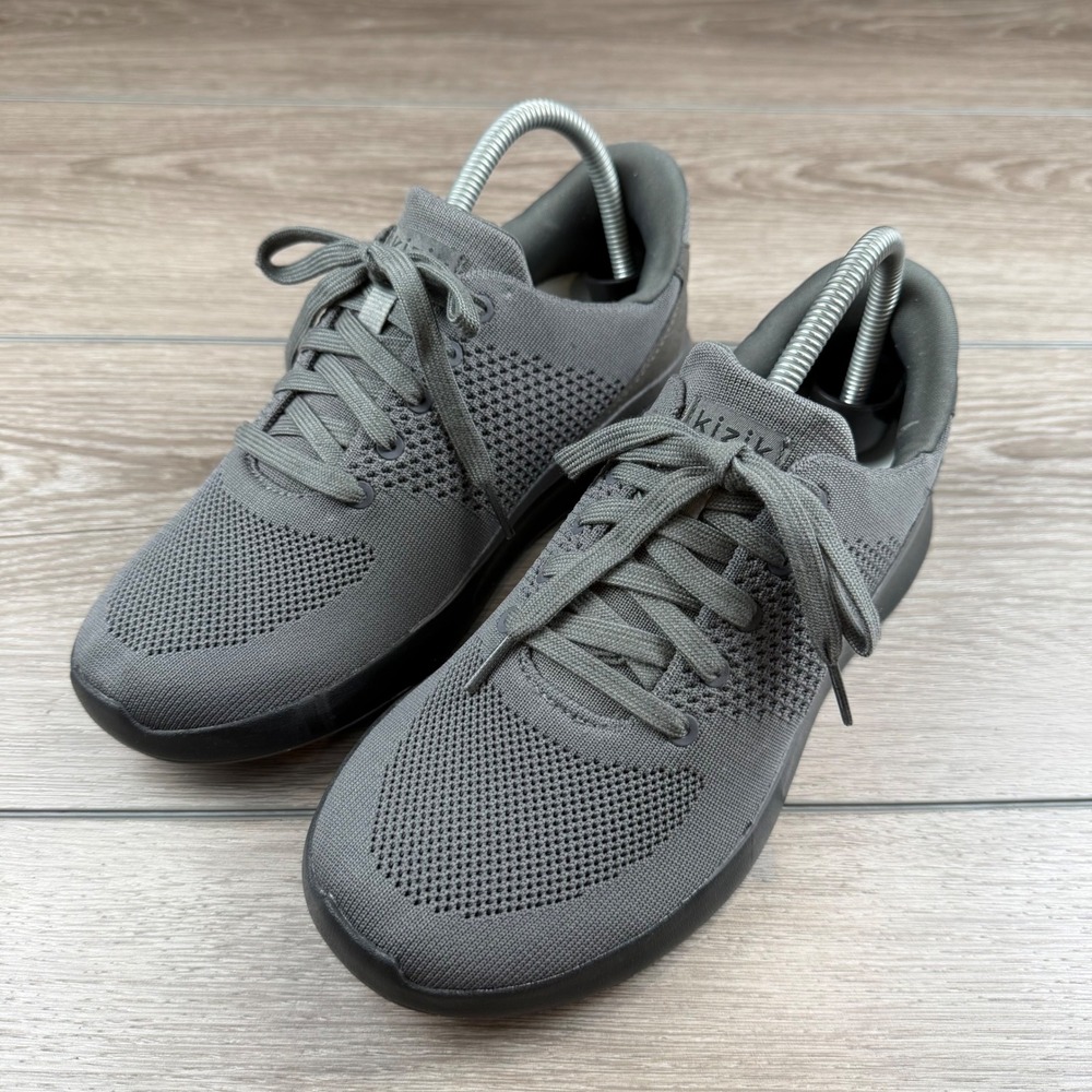 Kizik Mens Lima Hands-Free Slip-On Knit Walking Sneakers Grey 7.5 Wide